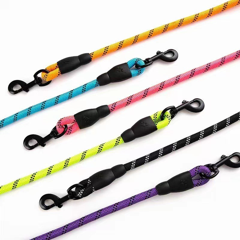 Laisse Chien Corde Ronde Nylon Poignée Mousse
