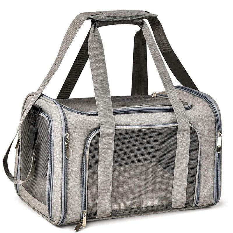 Sac de Transport Chat Portable Bandoulière - Cage Pliable Respirante