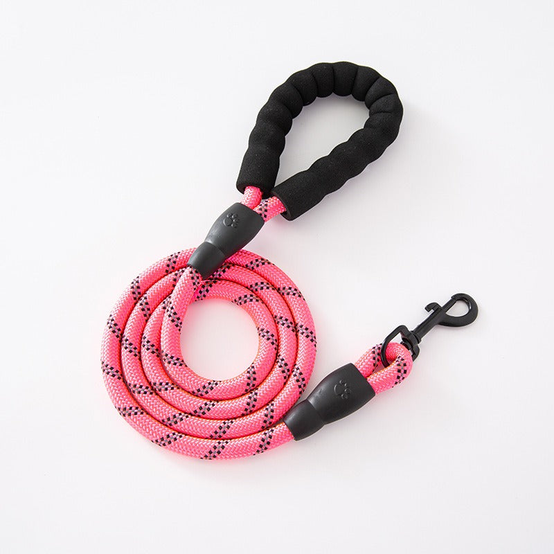 Laisse Chien Corde Ronde Nylon Poignée Mousse