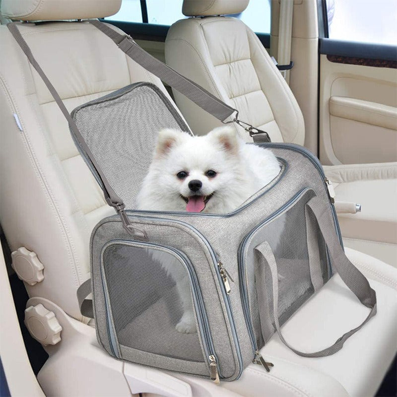Sac de Transport Chat Portable Bandoulière - Cage Pliable Respirante