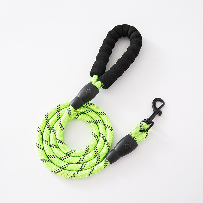 Laisse Chien Corde Ronde Nylon Poignée Mousse