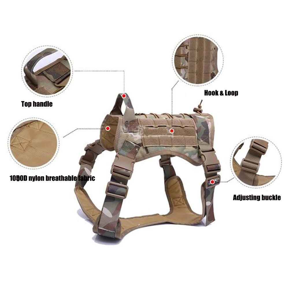 Harnais Tactique Chien Respirant Style Militaire